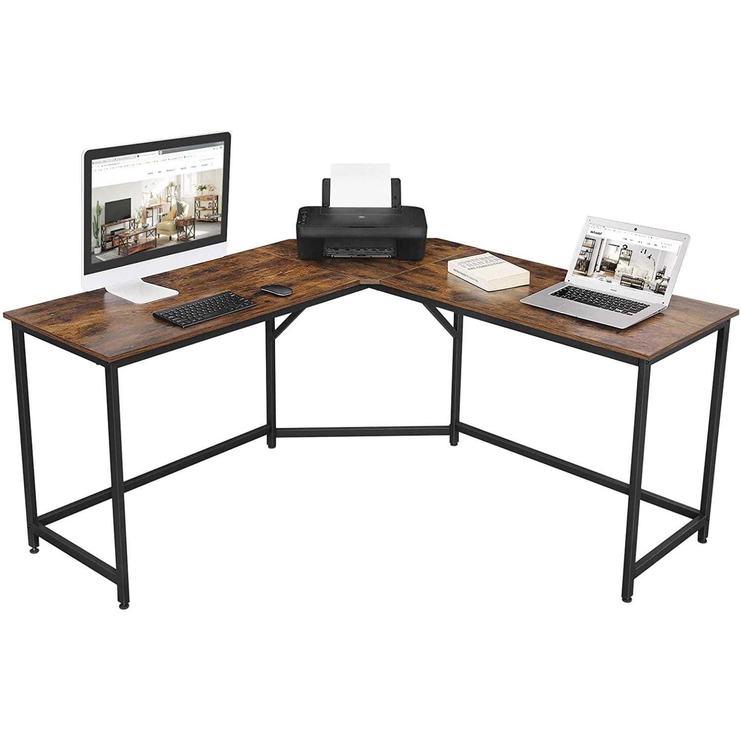 Biurka narożne, LOFT 4 rodzaje, pokój, biuro, nowoczesne metalowe brąz