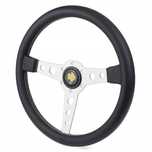 Sportowa kierownica PROTOTIPO 350mm srebrna SKÓRA momo nardi omp sparco nrg