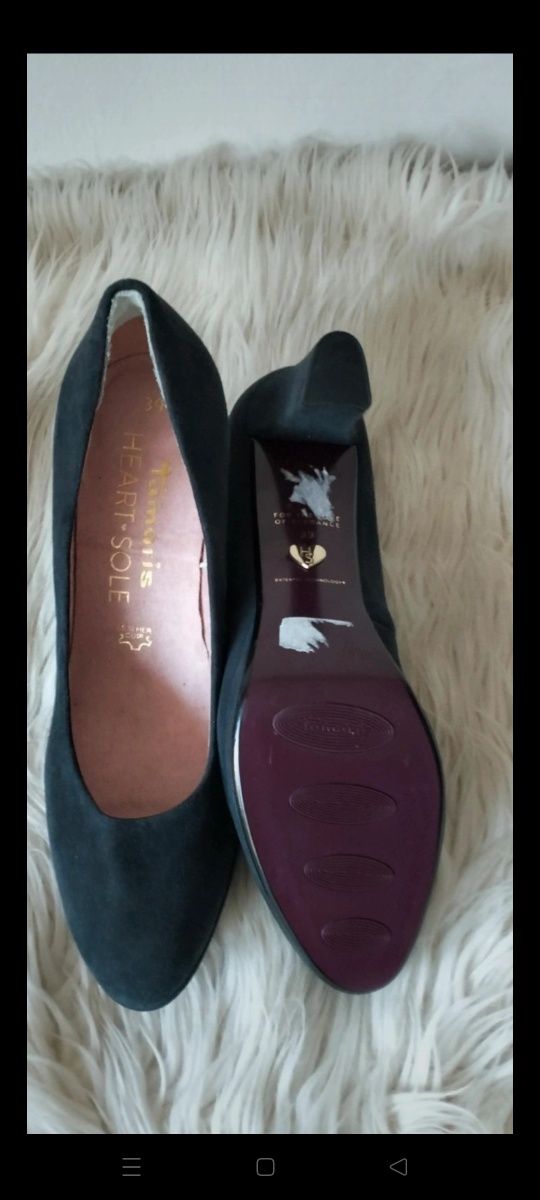 Damskie czółenka skórzane Tamaris Heart Sole w rozmiarze 39
