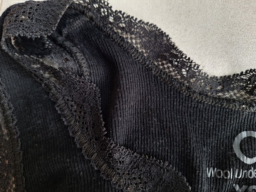 Koszulka na ramiączka top termiczny Cubus merino wool wełna silk jedwa