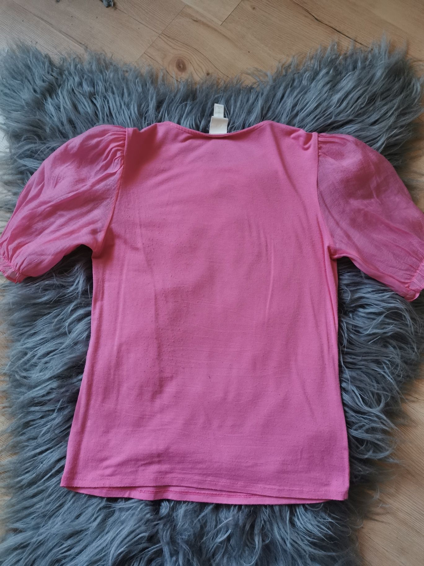 Top, koszulka różowa H&M uzywana rozmiar uniwersalny