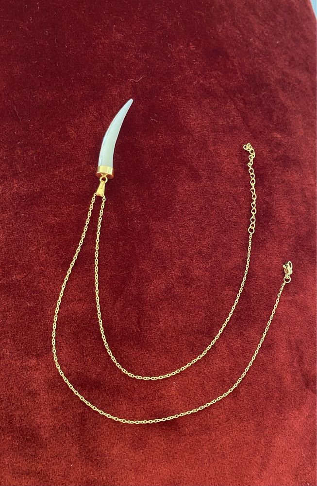 Colar dourado com chifre