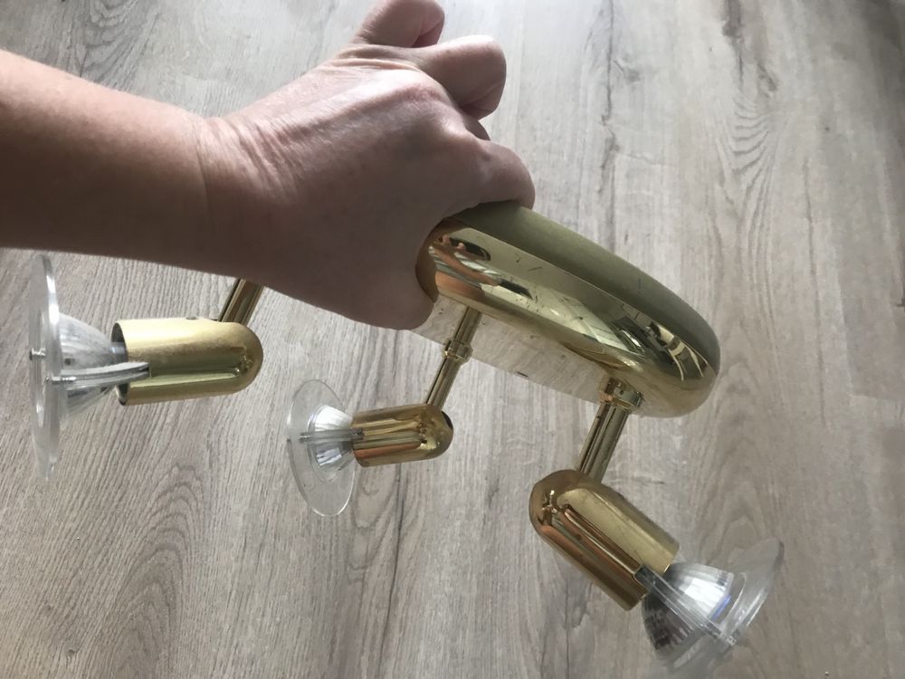 Złota lampa/żyrandol/ kinkiet na 3 żarówki w komplecie halogenowe