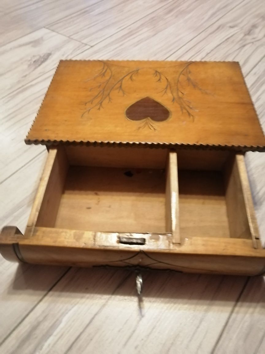 Stara drewniana szkatułka, szuflada :) vintage