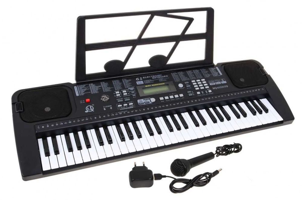 KEYBOARD Z MIKROFONEM DLA DZIECI 5+ taktomierz radio usb mp3 model 615
