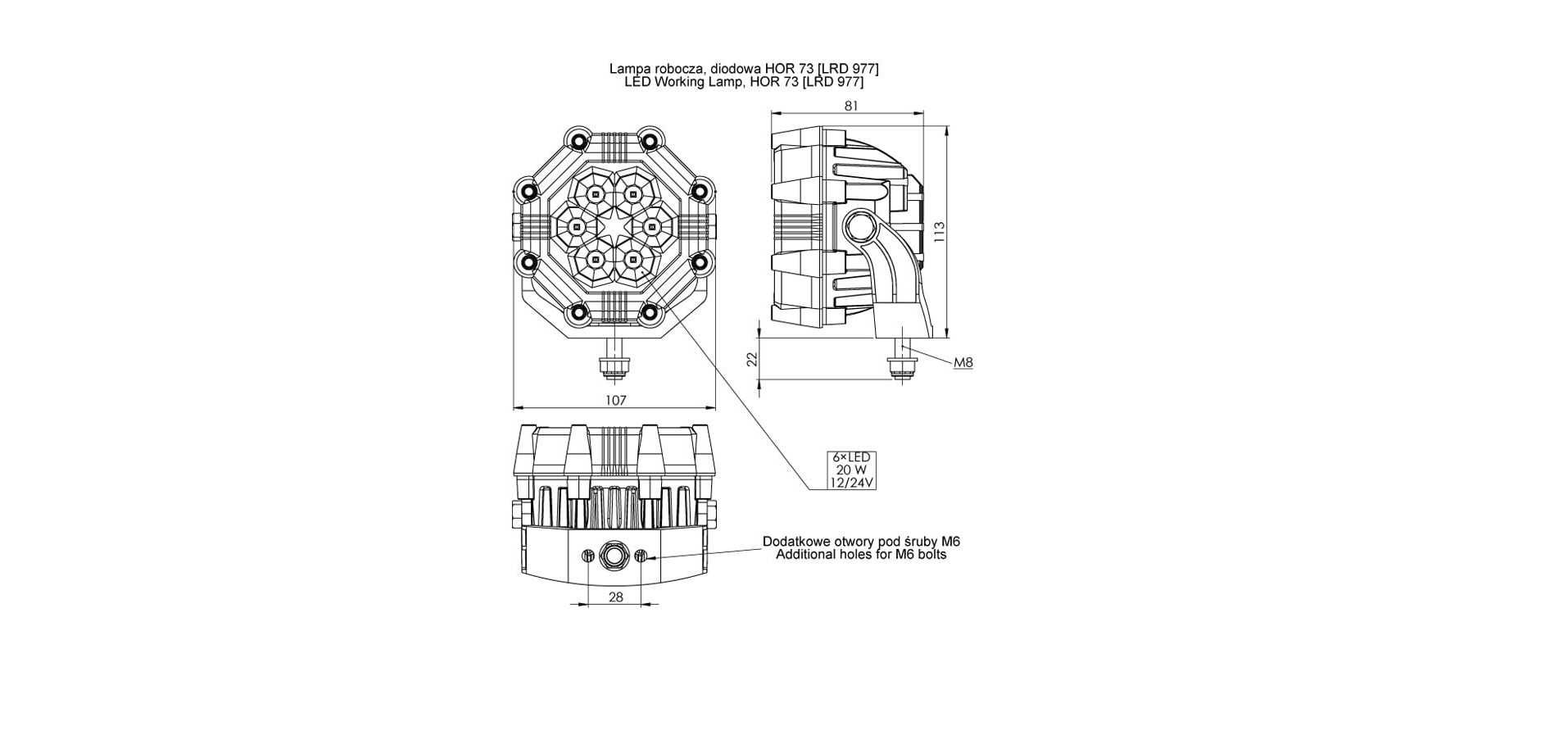 Horpol Lampa robocza LRD 977