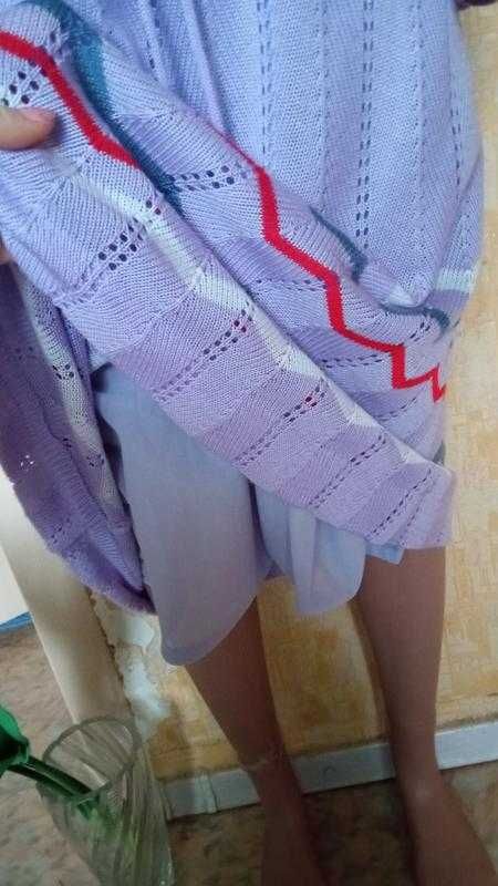 Лавандовый набор сарафан + кофточка/платье и накидка/комплект/двойка