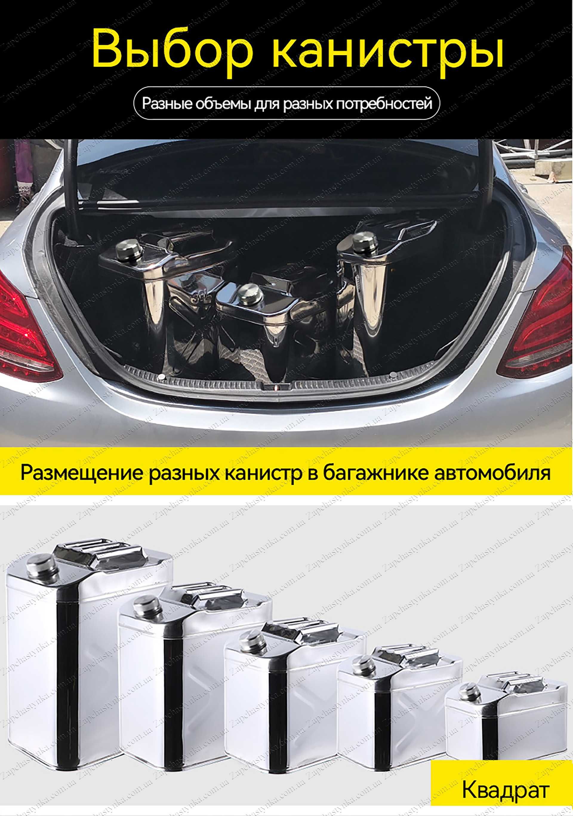 Каністра спеціальної форми 10л і 20л із нержавіючої сталі для палива
