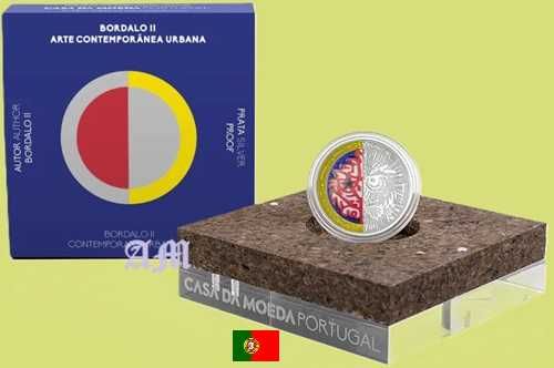 Portugal 10€ Bordalo Moeda Prata Proof Colorida