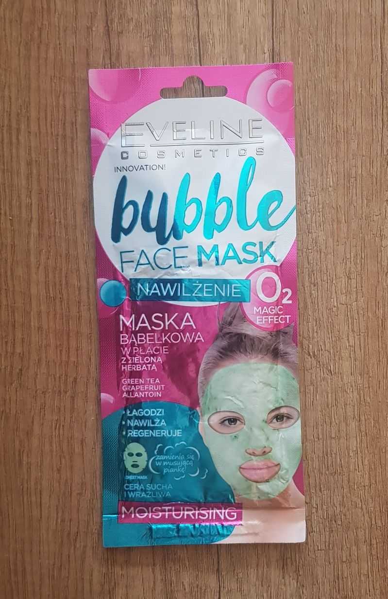 Eveline Bubble Face Mask o2 maska bąbelkowa w płacie zielona herbata