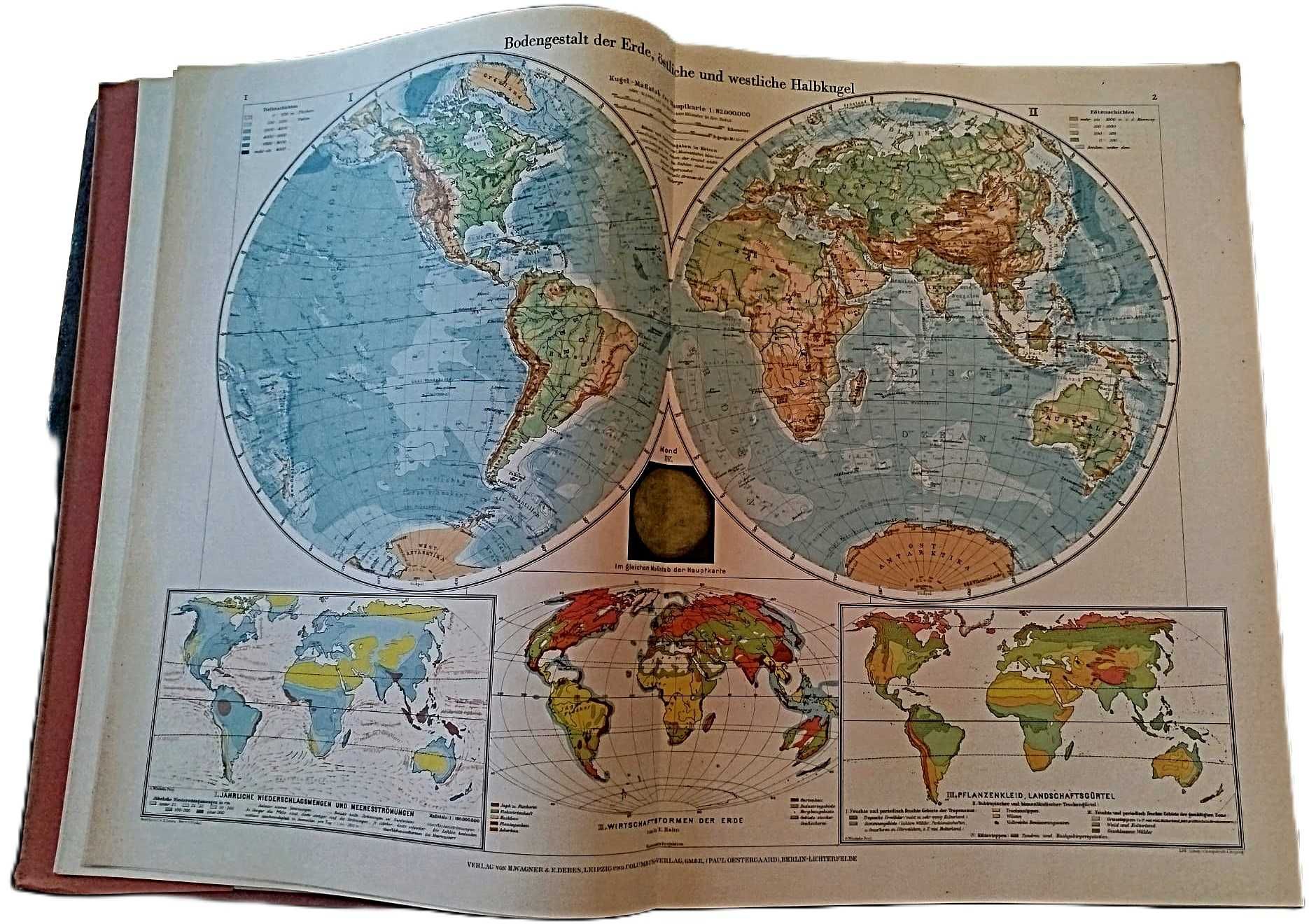 Livros-Columbus Weltatlas - E. Debes grosser Handatlas - 1937