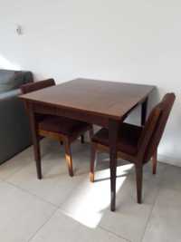 Stół rozkładany PRL wysoki połysk 80x80