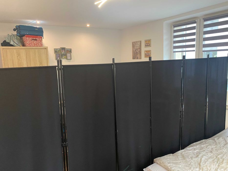 6-częściowa ścianka działowa z materiału na kółkach/ Parawan