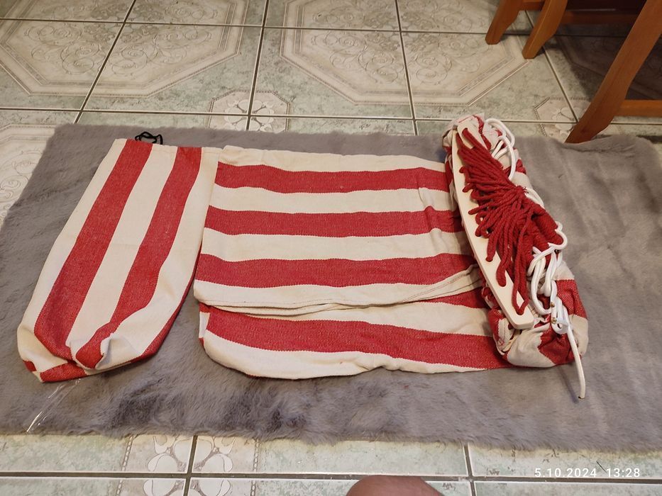 Nowy duży czerwony hamak ogrodowy dla 2 osób