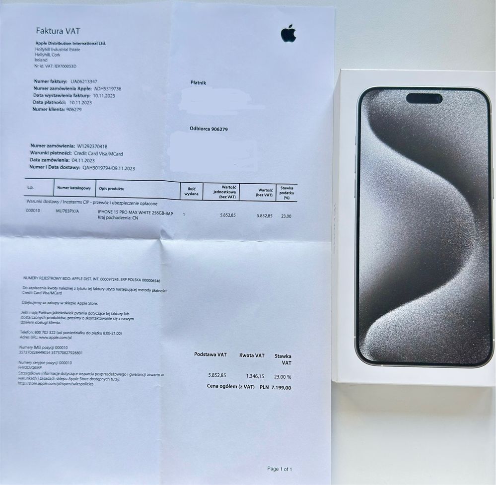 Apple iPhone 15 Pro Max 256 GB White Titanium