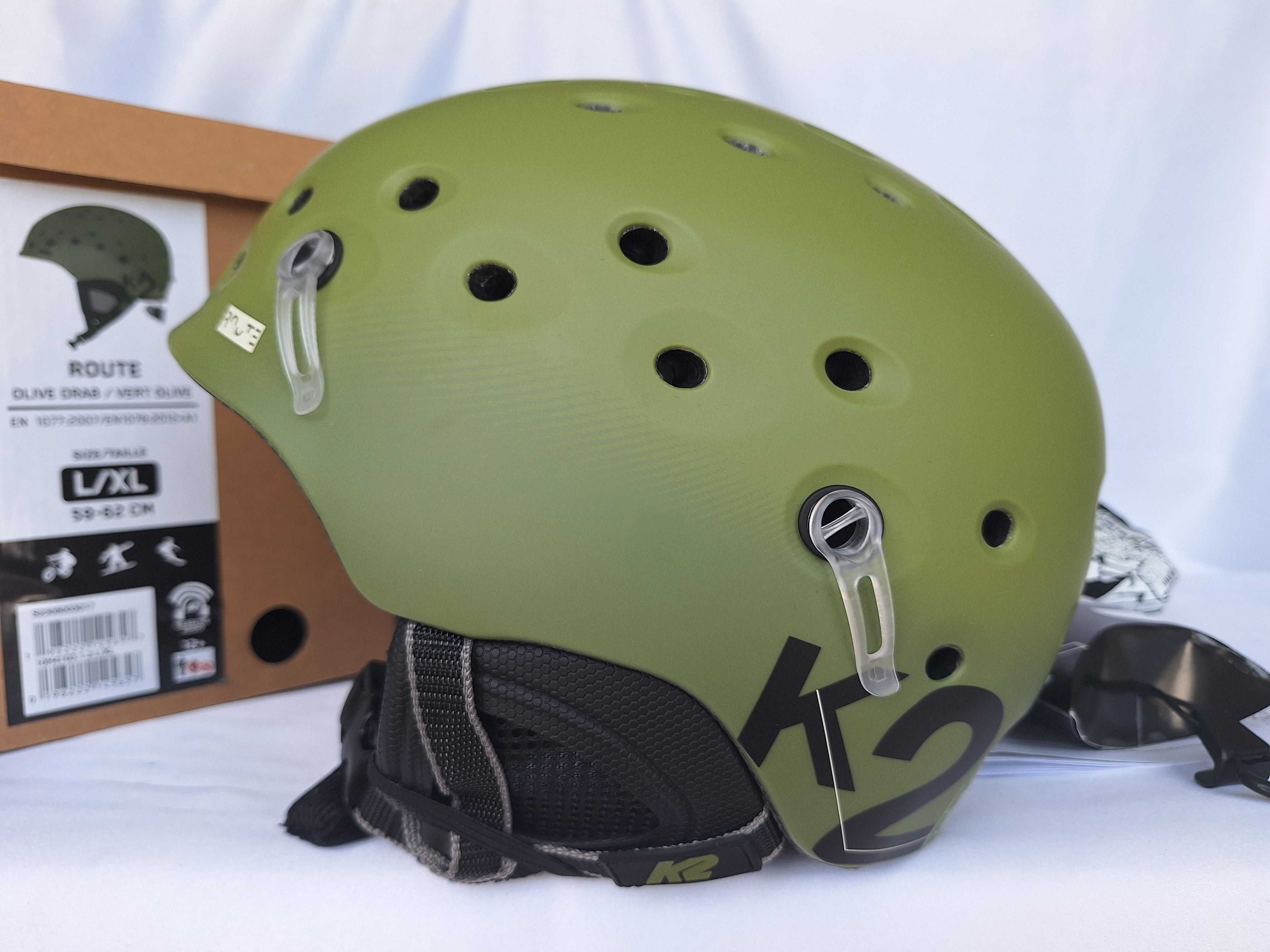 Kask całoroczny uniwersalny narciarski K2 Route Olive Drab L 59-62cm