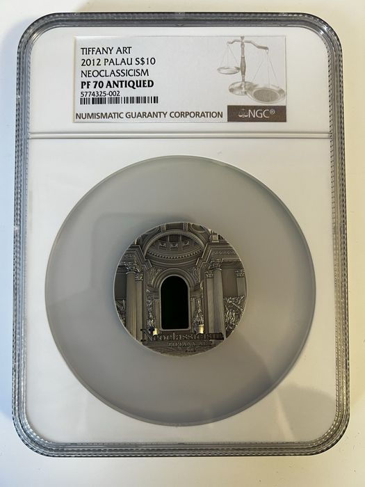 Tiffany Art 2012 Palau Neoclassicism NGC PF 70 ANTIQUED