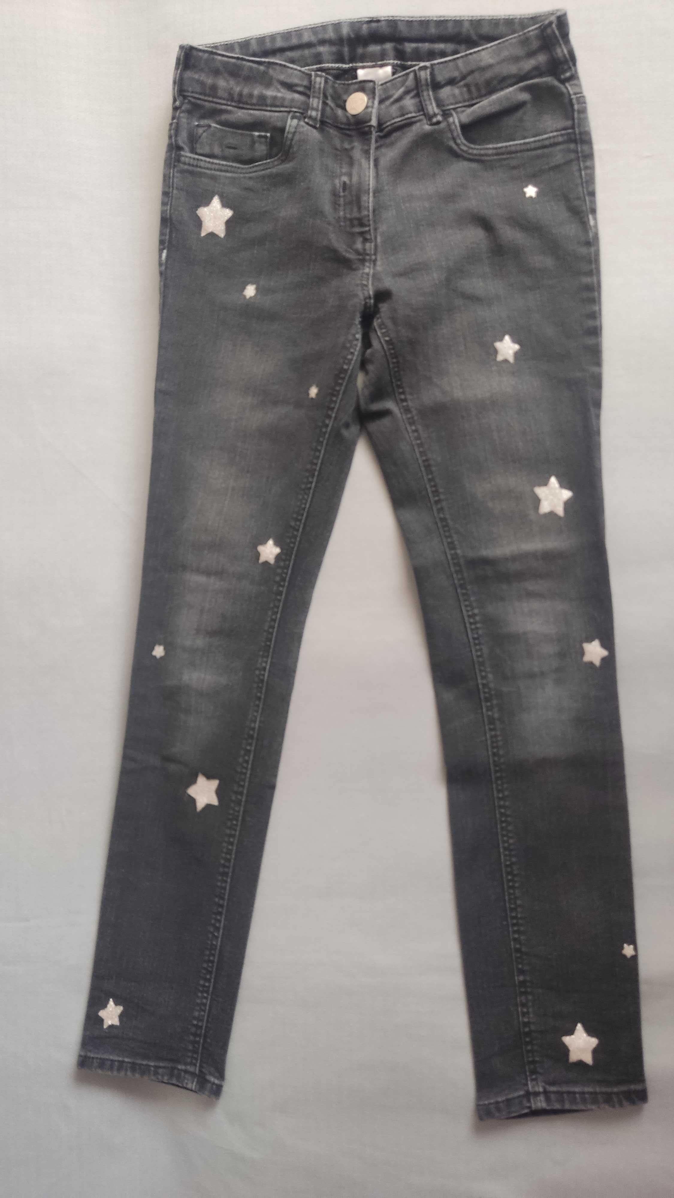 Spodnie jeansowe, jeans, czarne,r.140,Palomino C&A,rurki, dziewczęce
