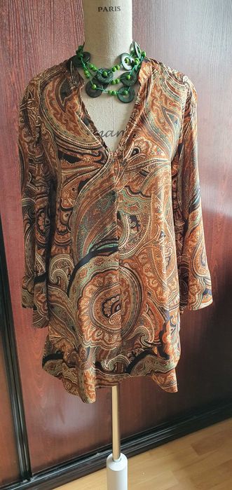 Tunika sukienka Zara rozm. M styl boho rozszerzane rękawy