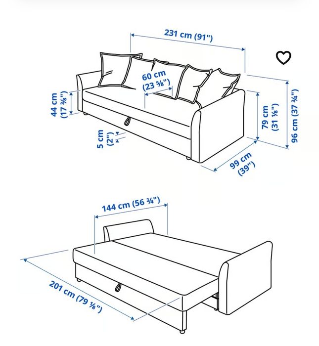 Sofa rozkładana 3 osobowa