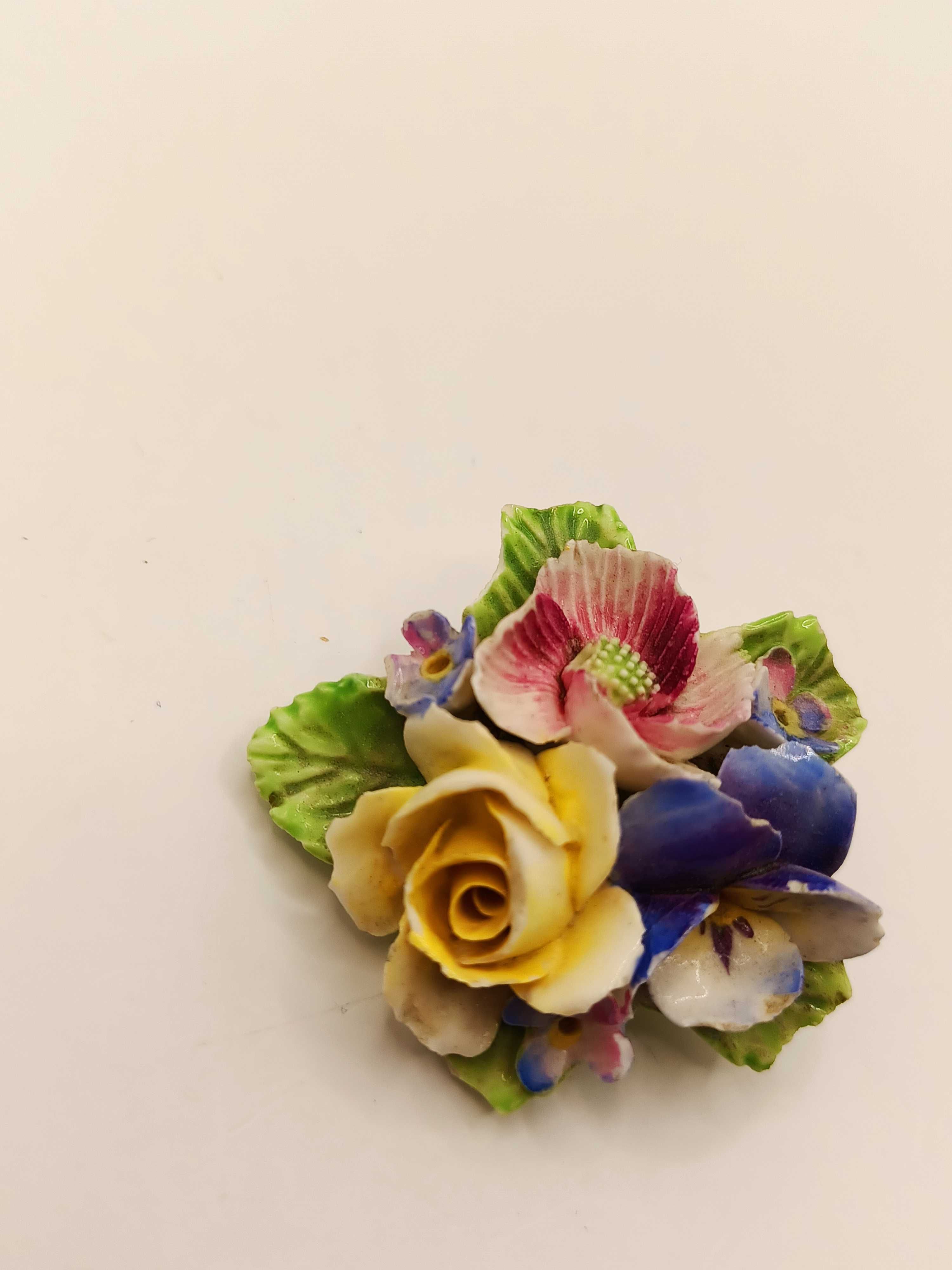 Porcelana kwiaty POSY broszka DENTON ENGLA