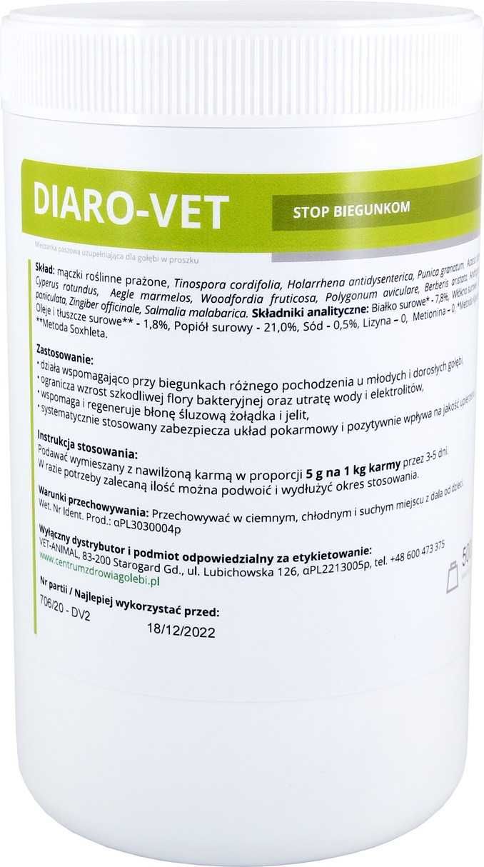 VetAnimal Diaro Vet 500 g Stop Biegunce Gołąb