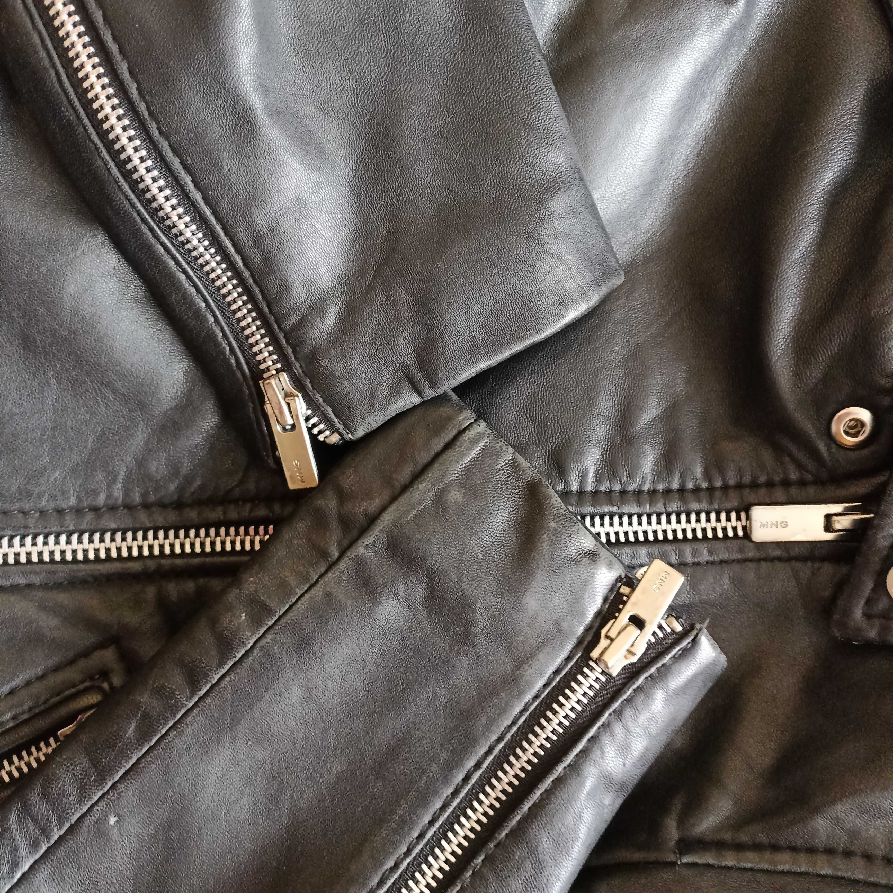 косуха курточка Mango genuine leather розмір XS шкіра
