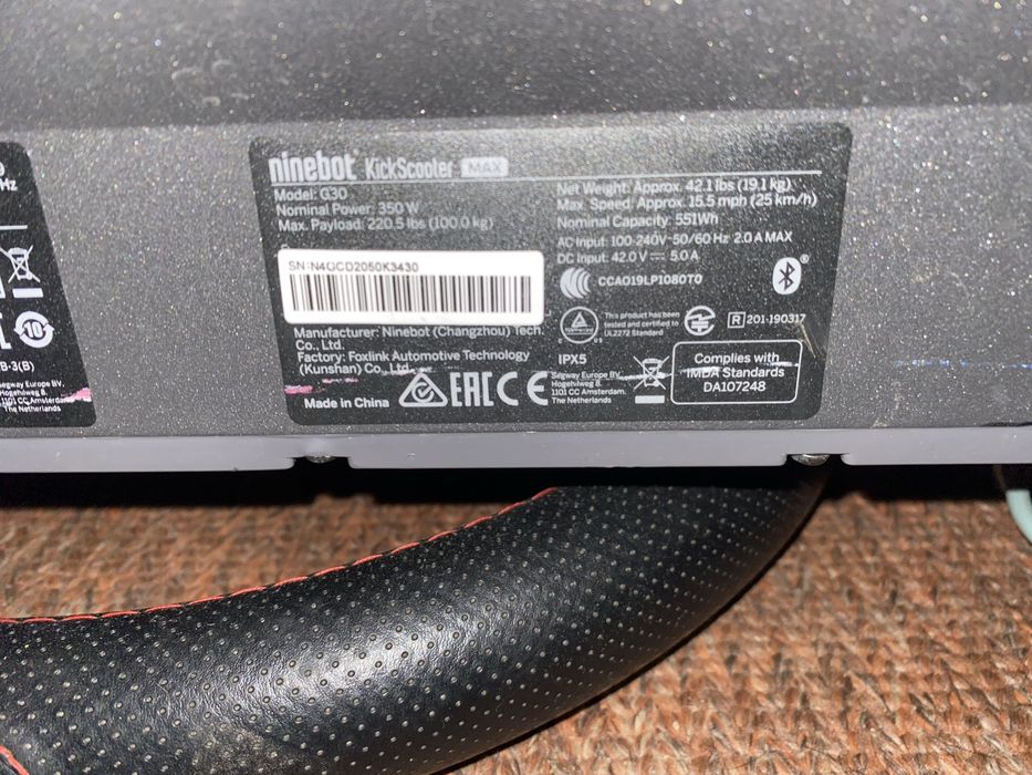 Продам електросамокат ninebot by Segway max G30 (40.30.0000.00)
