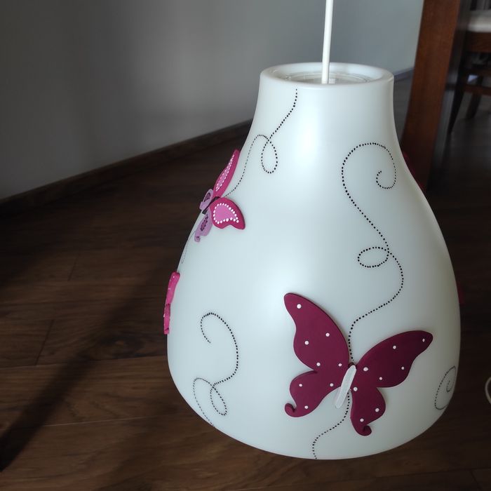 Lampa dla dziewczynki z motylami, motyle lampka nocna zestaw