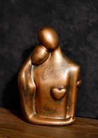 Rzeźba z gipsu, Jesteś Moim Skarbem, miedziane złoto, wys. 12,4 cm