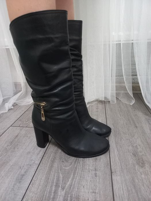 Черевики осінь шкіряні на каблуку