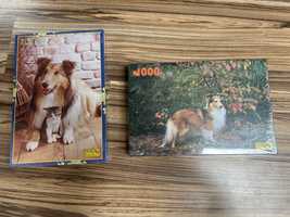 Puzzle pies typu Lassie i kot nie chinskie 2 op po 1000 sztuk