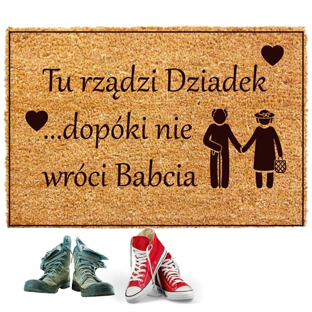 Wycieraczka pod drzwi gruba 40x60cm mata do butów RZĄDZI DZIADEK