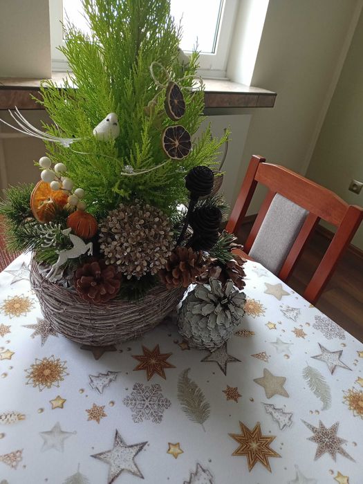 Obrusik świąteczny z poszewką na poduszkę