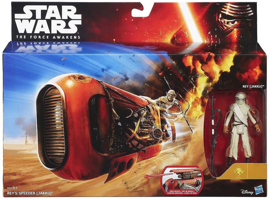 STAR WARS Pojazd Ścigacz + Figurka REY`S SPEEDER 10cm (JAKKU) Zestaw
