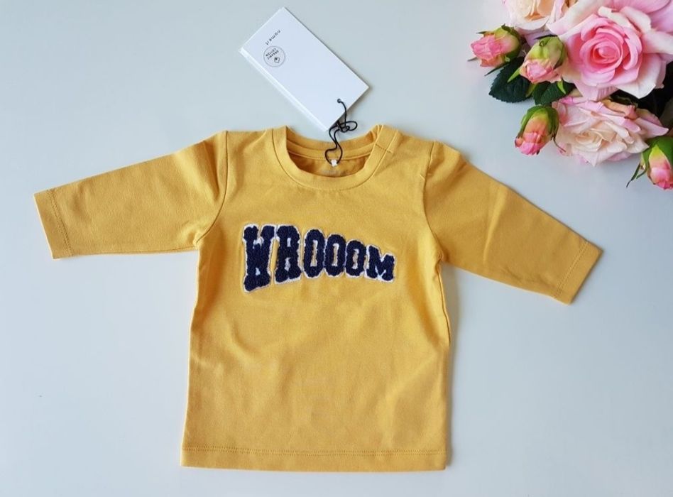 Zestaw żółty t-shirt Vero Moda, miodowa bluzka Name It chlopiec r 56