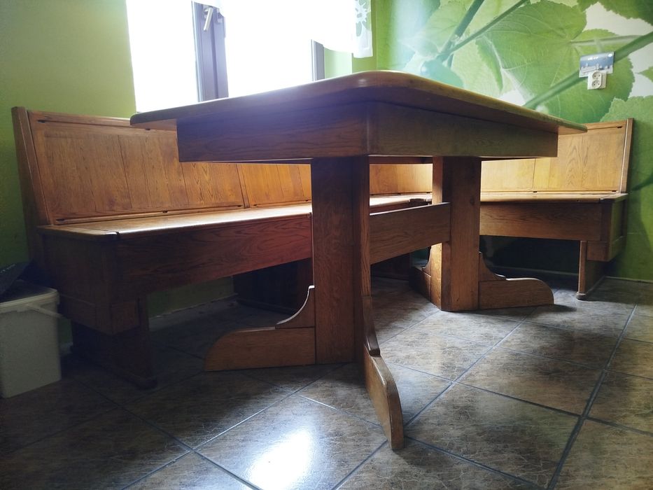 Ława kuchenna drewniana dębowa, narożnik