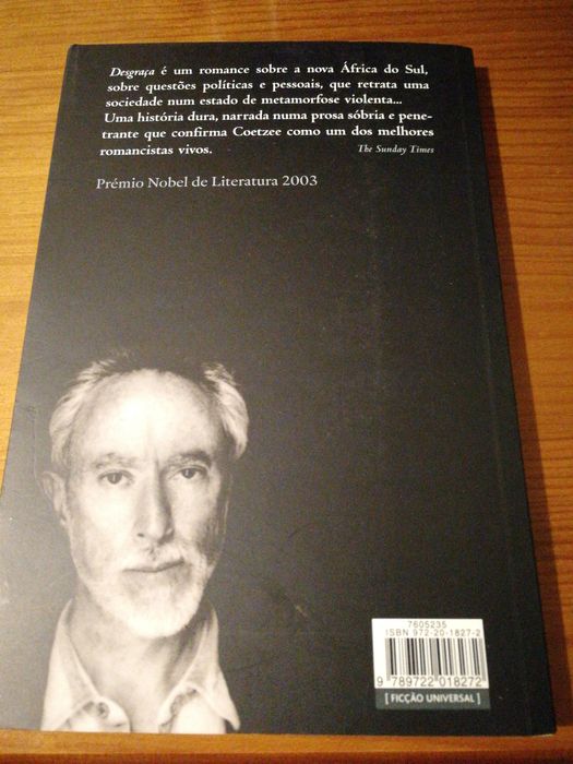 Livro "Desgraça" de J. M. Coetzee