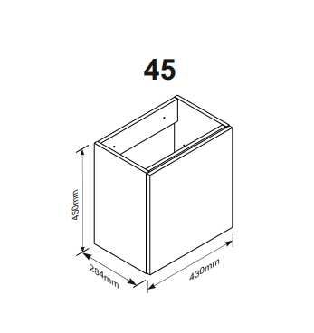 Szafka łazienkowa ORiSTO z umywalką 45 cm, biała w połysku
