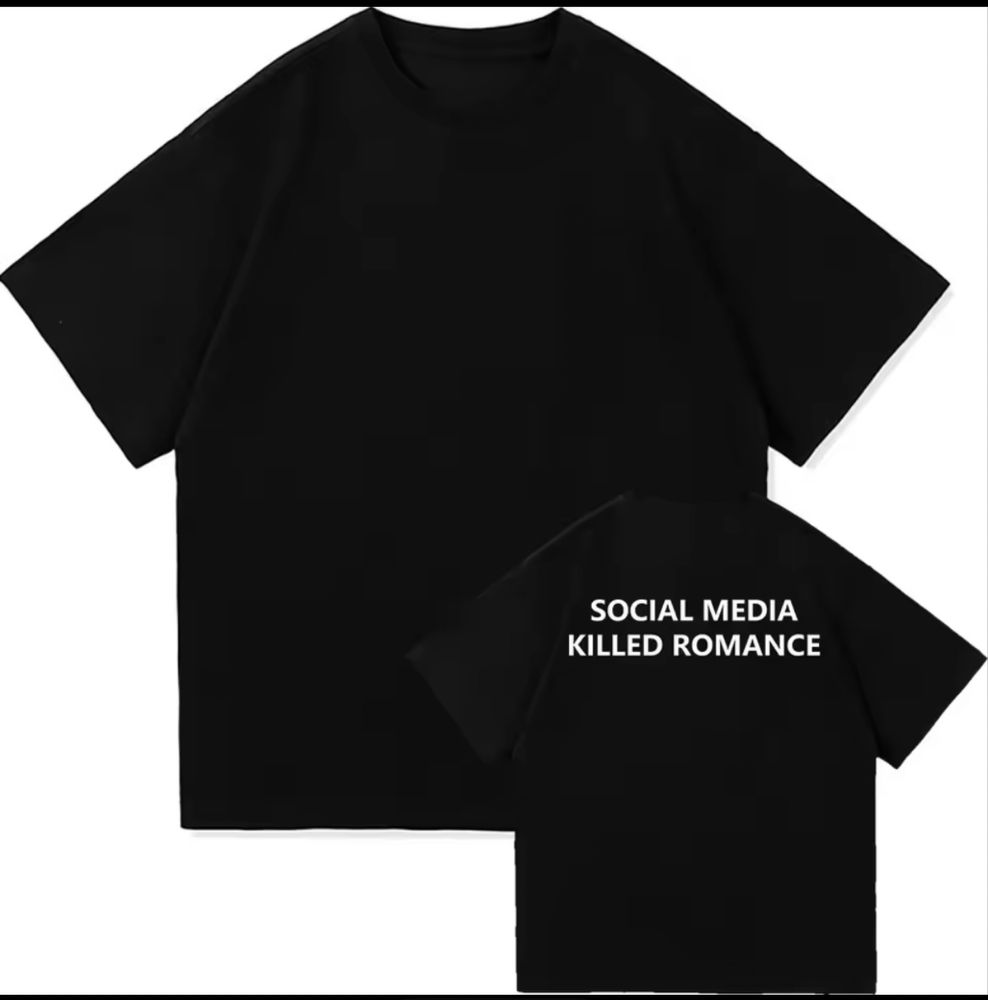 Футболка social media killed romance чорна black