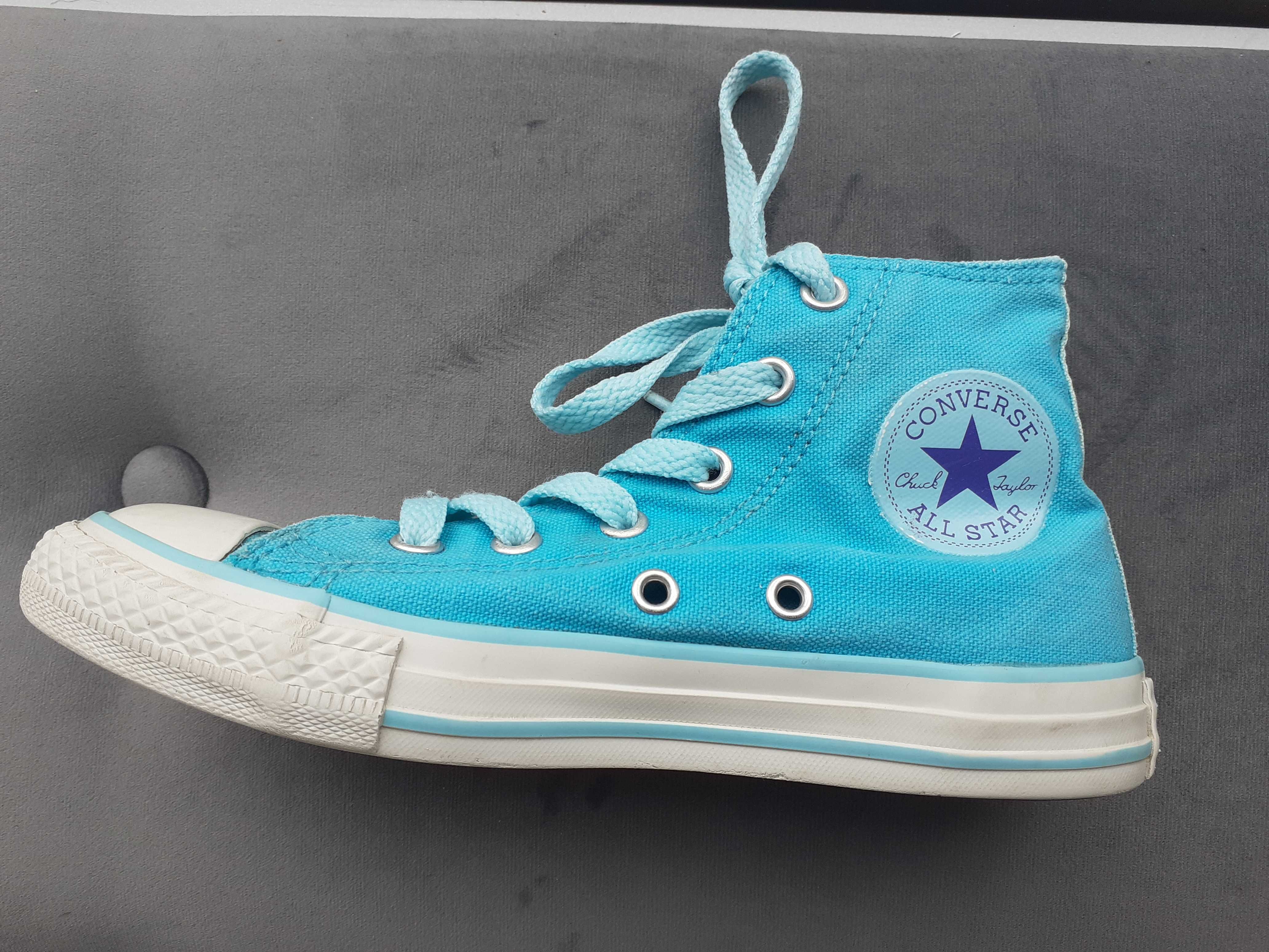 CONVERSE r. 32 turkusowe tenisówki suwak ZA KOSTKĘ dla dziewczynki