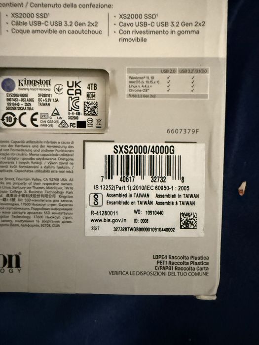NOWY ZAPLOMBOWANY Dysk zewnętrzny SSD Kingston XS2000 4TB