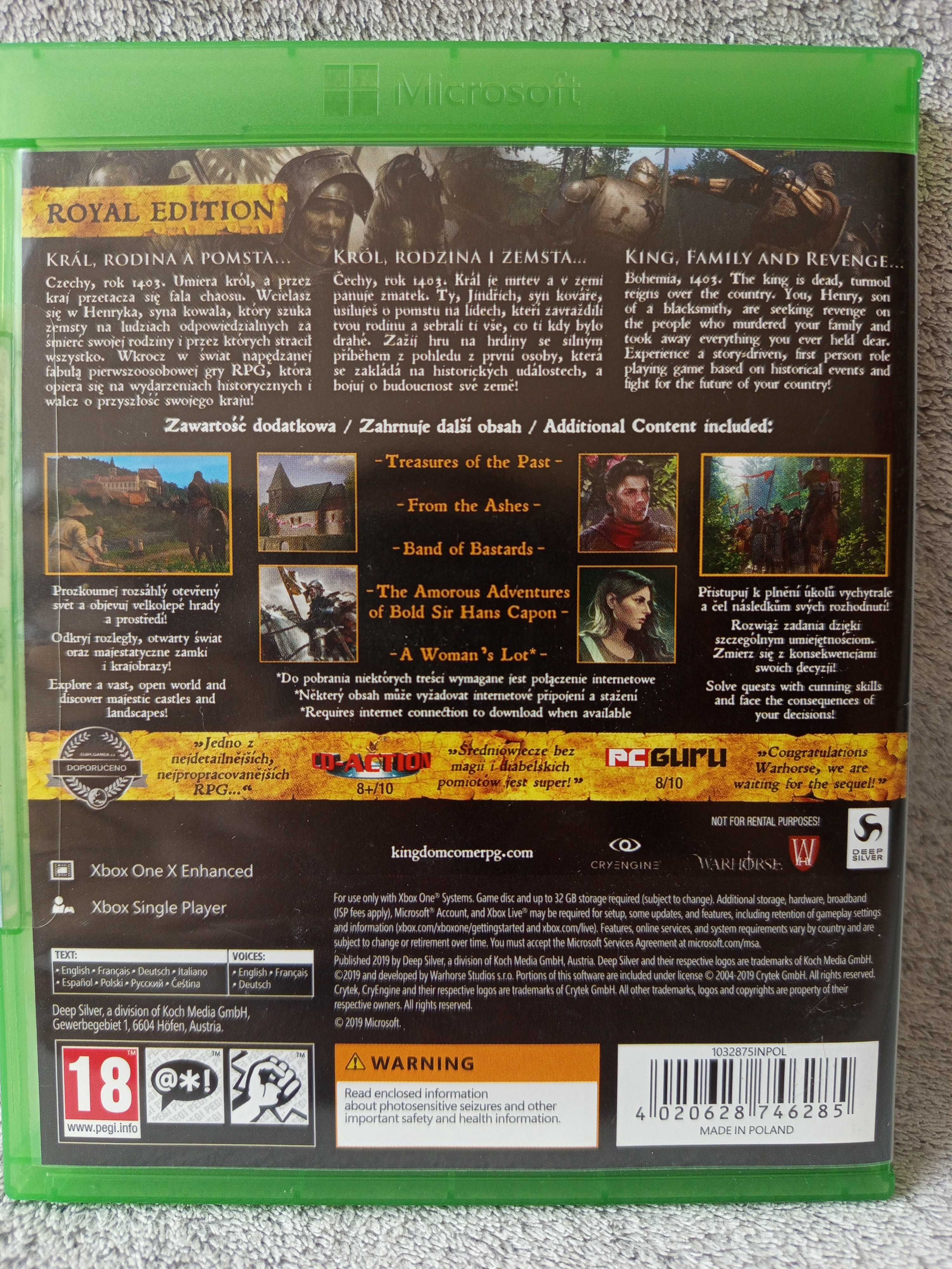 Kingdom Come Deliverance PL Xbox ONE XONE Royal Edition KCD