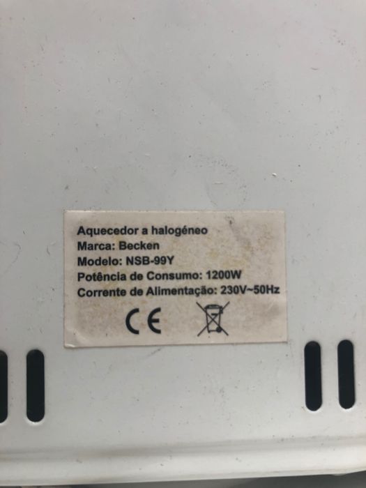 Aquecedor Halogéneo.