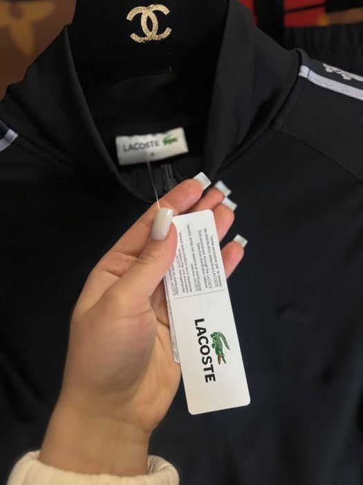 ЦЕНА БЫЛА 3000! Мужской костюм Lacoste черный комплект кофта штани