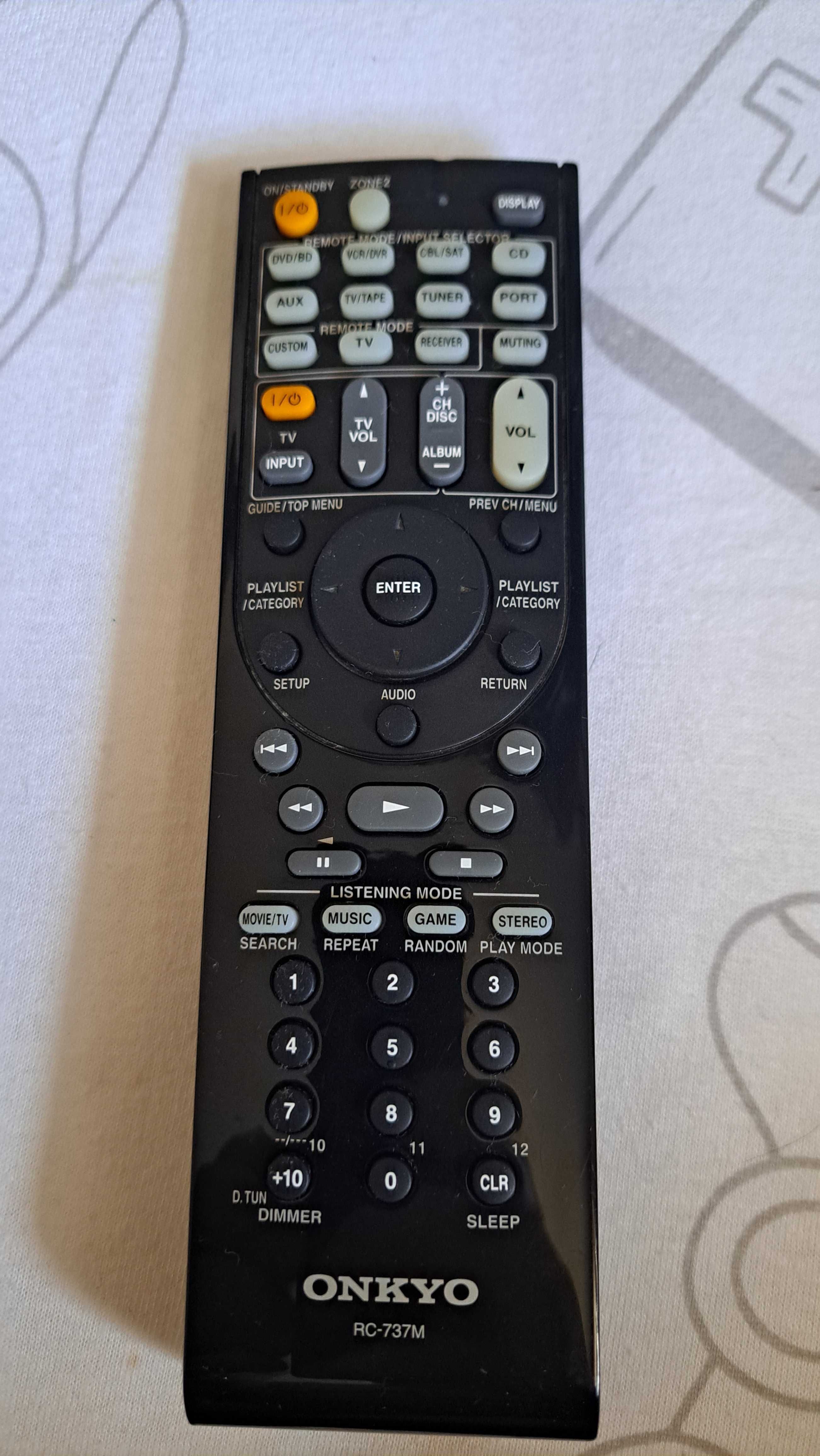 Oryginalny pilot do amplituner ONKYO TX SR 507 508/607/608 RC-737M