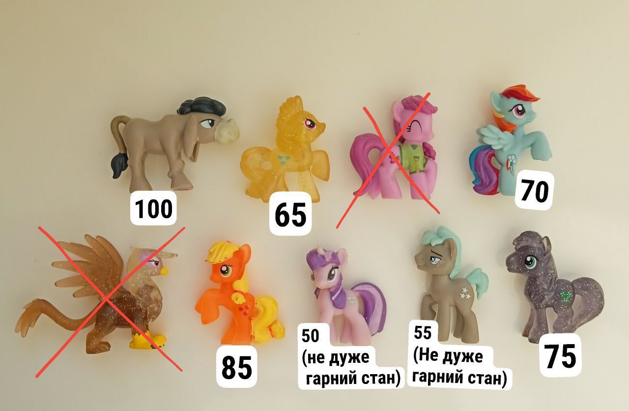 My little pony оригинальные мини фигурки, пони в пакетиках