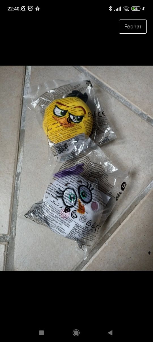 Peluches bonecos Burger King Angry Birds