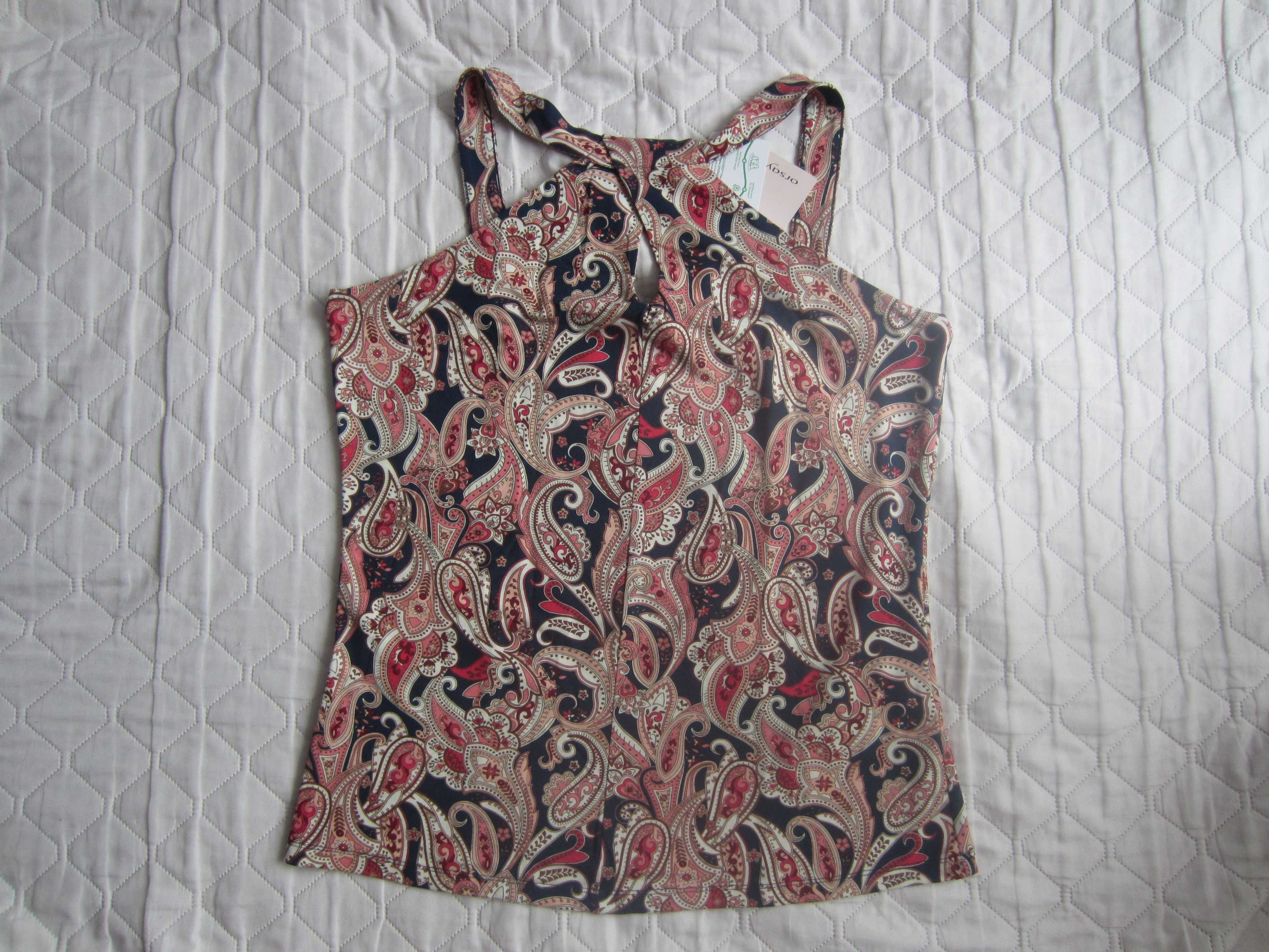 Nowy top typu halter we wzór paisley, rozm. M, Orsay, wiskoza