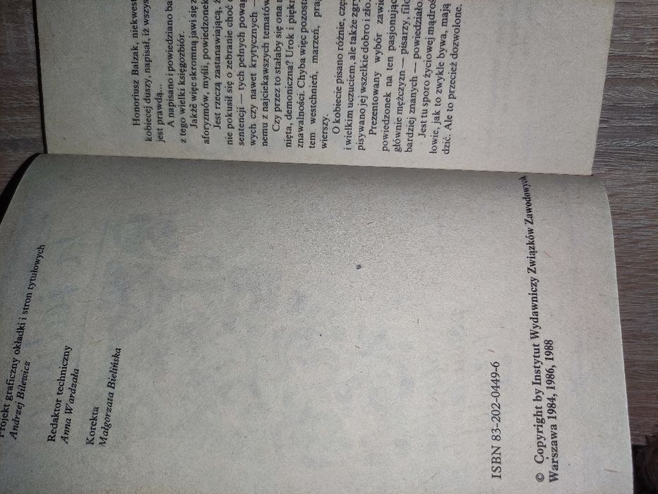 Książka zbiór cytatów Ta jedyna aforyzmy powiedzonka